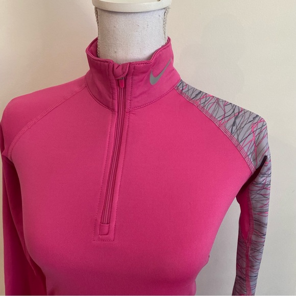 Nike Women’s Running Pullover 1/4 Zip Dri-Fit Combat Pro Pink Size XS - Picture 5 of 9